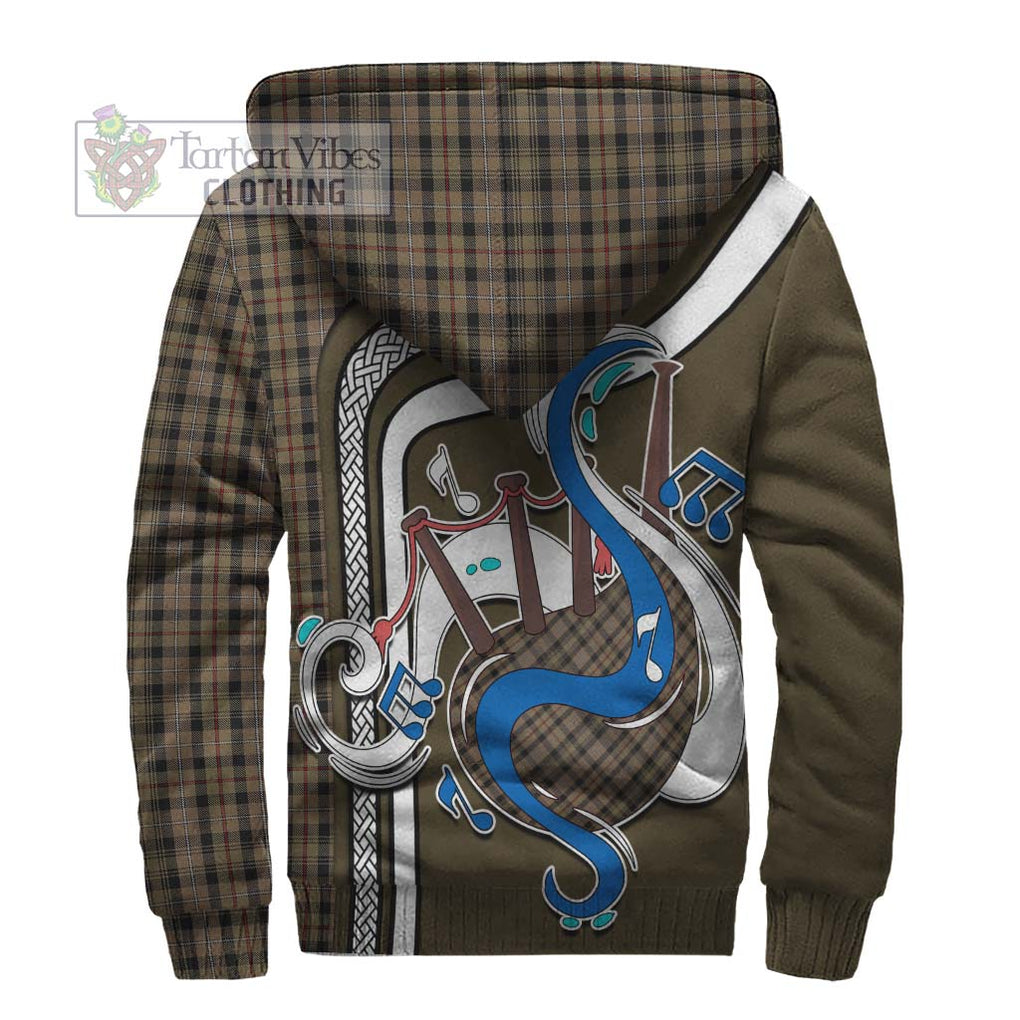 Mackenzie Hunting Tartan Sherpa Hoodie with Epic Bagpipe Style - Tartanvibesclothing Shop