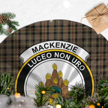 MacKenzie Hunting Tartan Christmas Tree Skirt with Family Crest