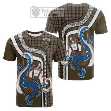 Mackenzie Hunting Tartan Cotton T-shirt with Epic Bagpipe Style