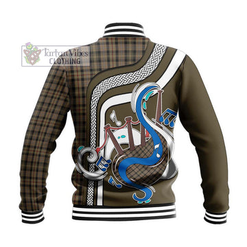 Mackenzie Hunting Tartan Baseball Jacket with Epic Bagpipe Style