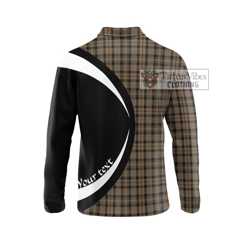 Mackenzie Hunting Tartan Long Sleeve Polo Shirt with Family Crest Circle Style - Tartan Vibes Clothing