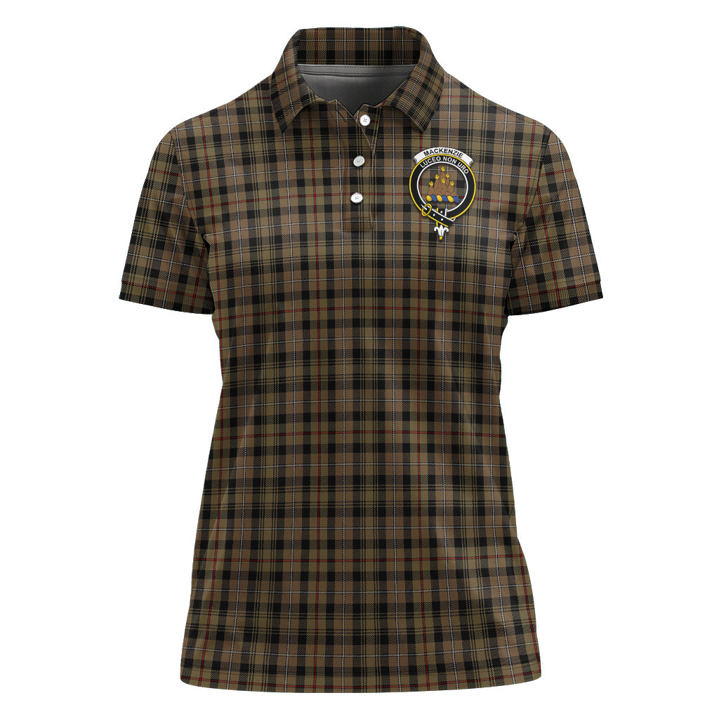 MacKenzie Hunting Tartan Polo Shirt with Family Crest For Women - Tartan Vibes Clothing