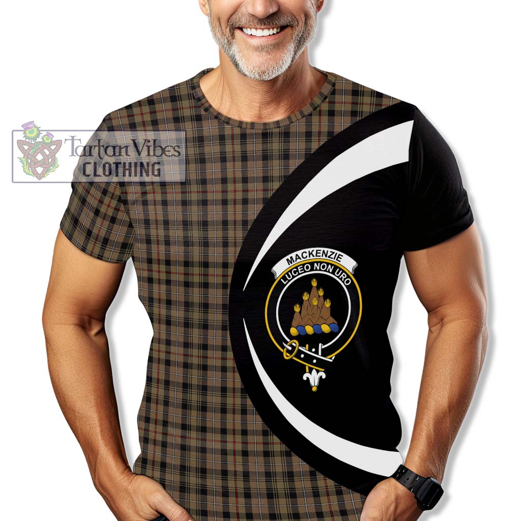 Tartan Vibes Clothing Mackenzie Hunting Tartan T-Shirt with Family Crest Circle Style