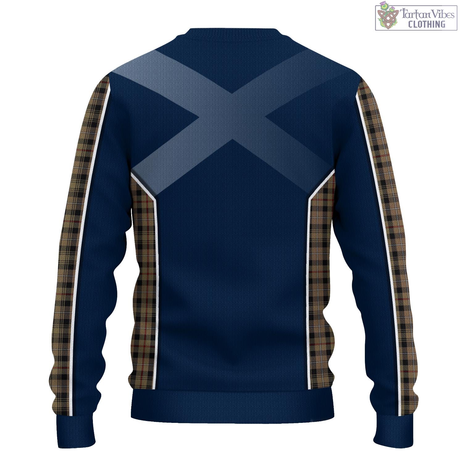 Tartan Vibes Clothing MacKenzie Hunting Tartan Knitted Sweatshirt with Family Crest and Scottish Thistle Vibes Sport Style