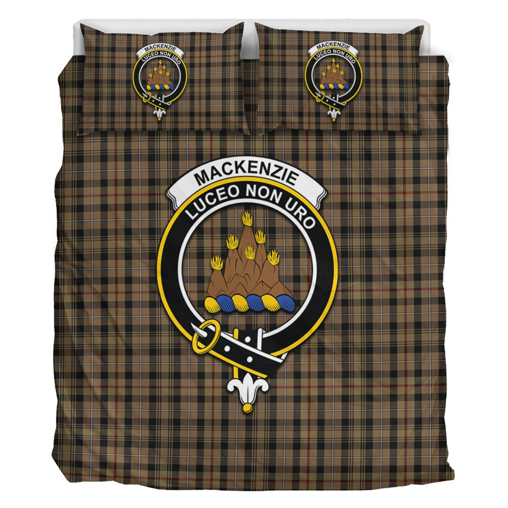 MacKenzie Hunting Tartan Bedding Set with Family Crest - Tartan Vibes Clothing