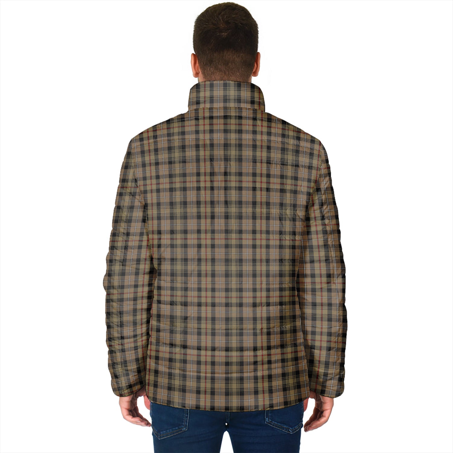 MacKenzie Hunting Tartan Padded Jacket with Family Crest - Tartan Vibes Clothing