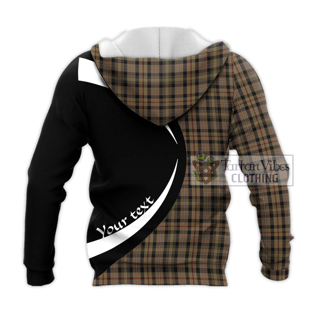 Mackenzie Hunting Tartan Knitted Hoodie with Family Crest Circle Style - Tartan Vibes Clothing