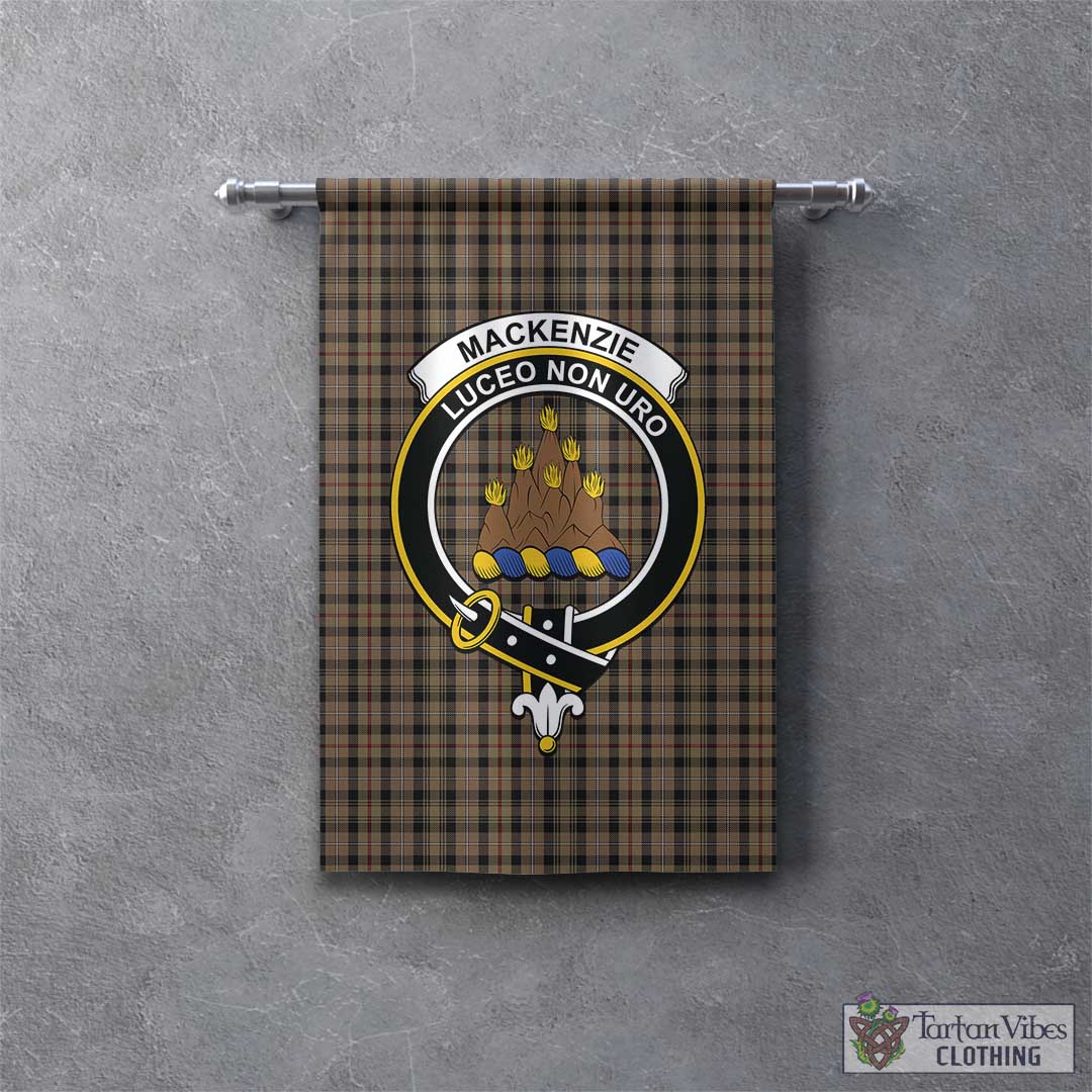 Tartan Vibes Clothing MacKenzie Hunting Tartan Gonfalon, Tartan Banner with Family Crest