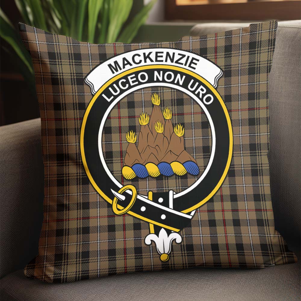 MacKenzie Hunting Tartan Pillow Cover with Family Crest - Tartanvibesclothing