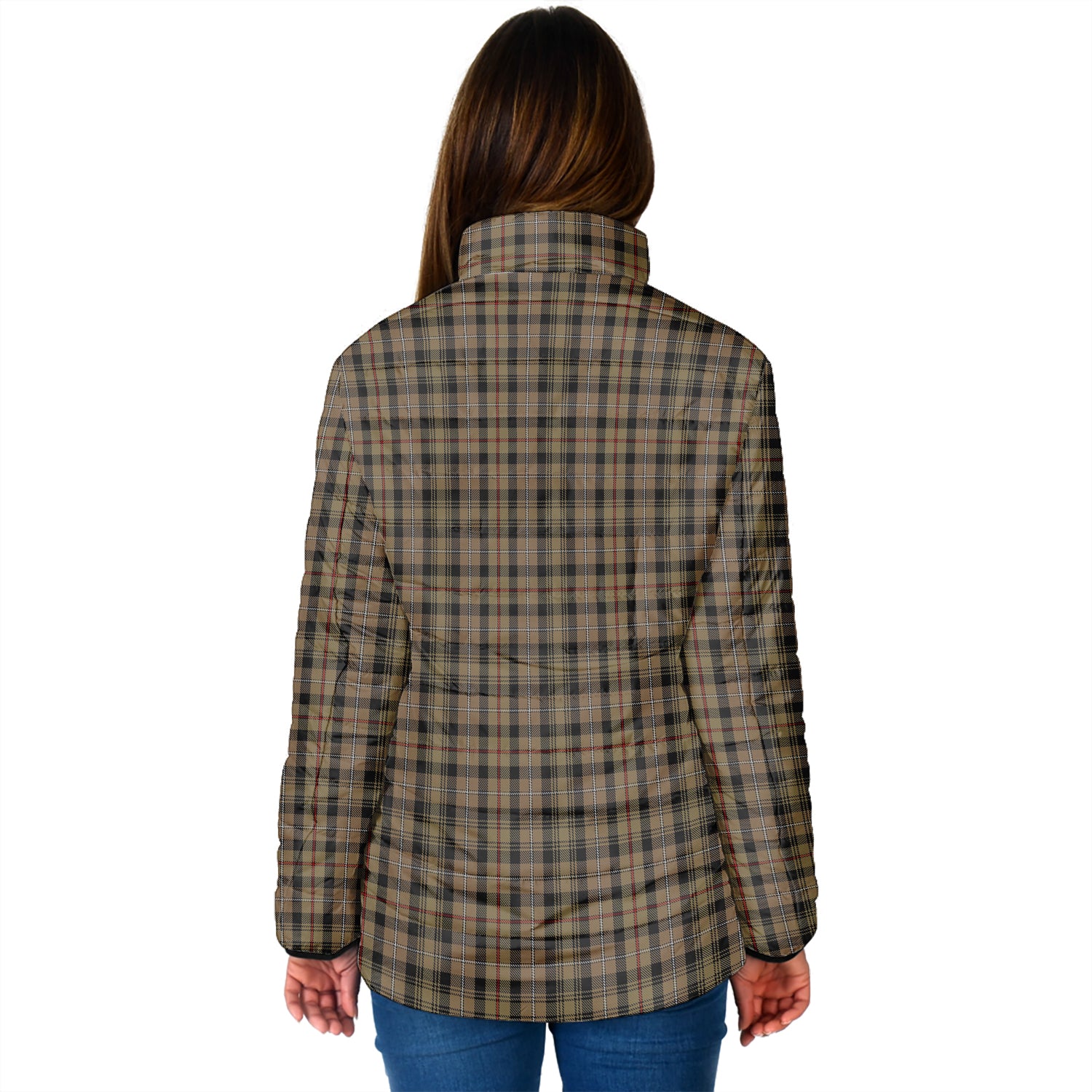 MacKenzie Hunting Tartan Padded Jacket with Family Crest - Tartan Vibes Clothing