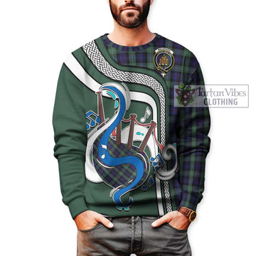 Mackenzie Hunting Green Tartan Sweatshirt with Epic Bagpipe Style