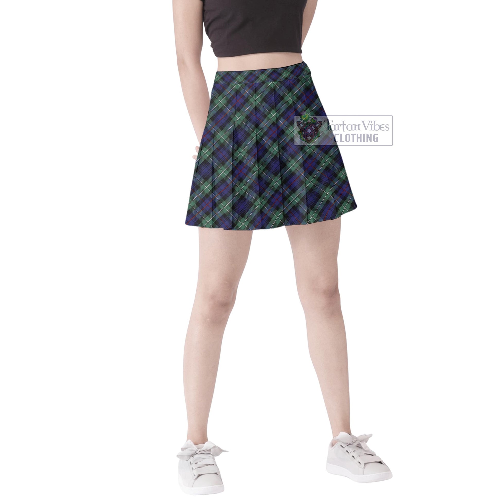 Tartan Vibes Clothing Mackenzie Hunting Green Tartan Women's Plated Mini Skirt