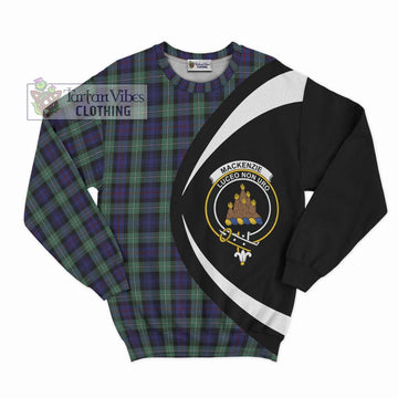 Mackenzie Hunting Green Tartan Sweatshirt with Family Crest Circle Style