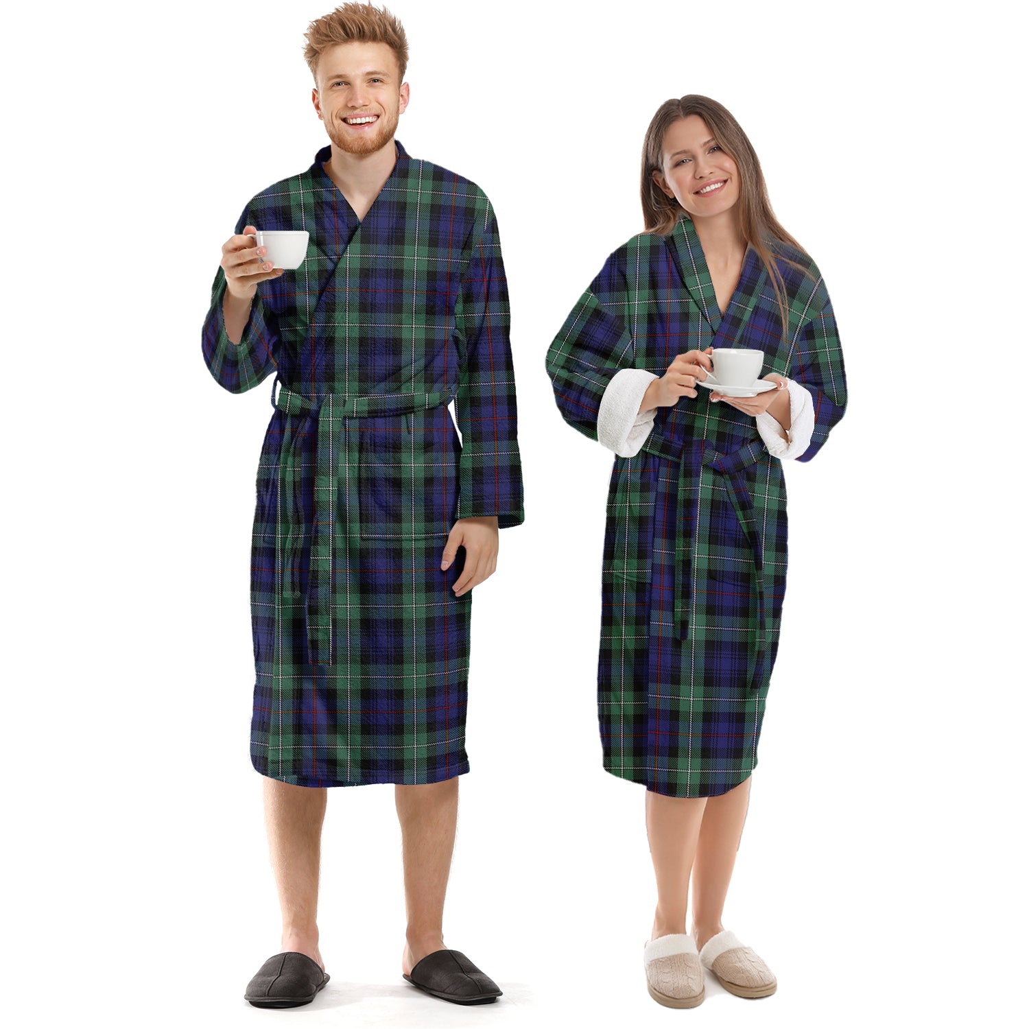 MacKenzie Hunting Green Tartan Bathrobe Unisex S - Tartan Vibes Clothing