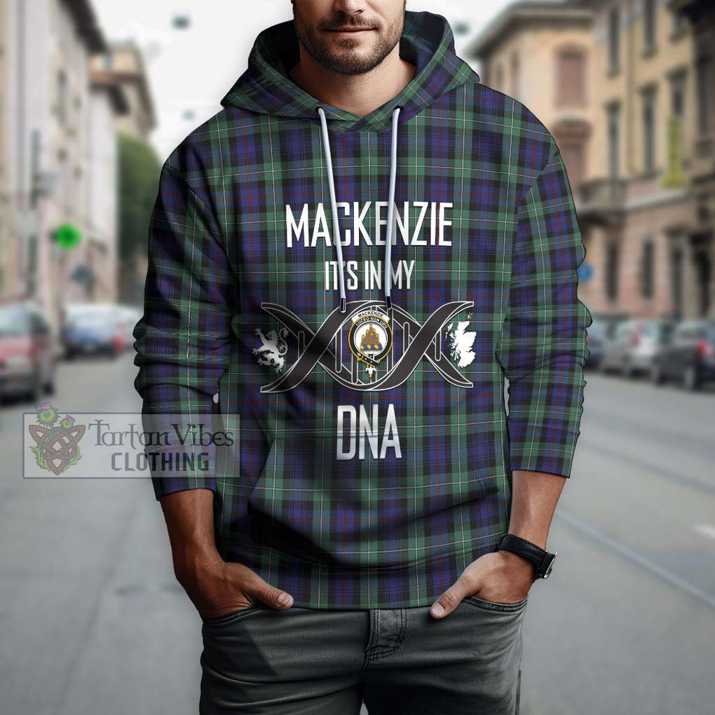 Mackenzie Hunting Green Tartan Hoodie with Family Crest DNA In Me Style Pullover Hoodie - Tartanvibesclothing Shop