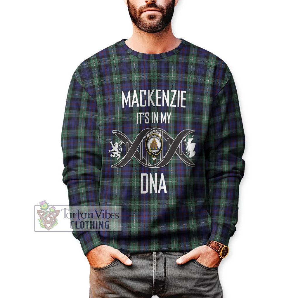 Mackenzie Hunting Green Tartan Sweatshirt with Family Crest DNA In Me Style Unisex - Tartanvibesclothing Shop