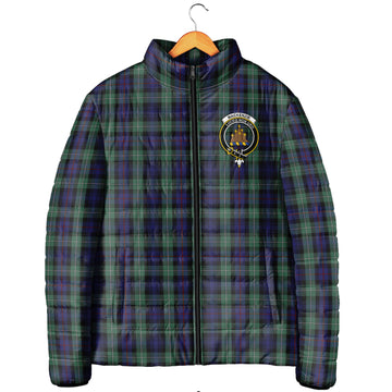 MacKenzie Hunting Green Tartan Padded Jacket with Family Crest