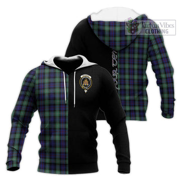 Mackenzie Hunting Green Tartan Knitted Hoodie with Family Crest and Half Of Me Style