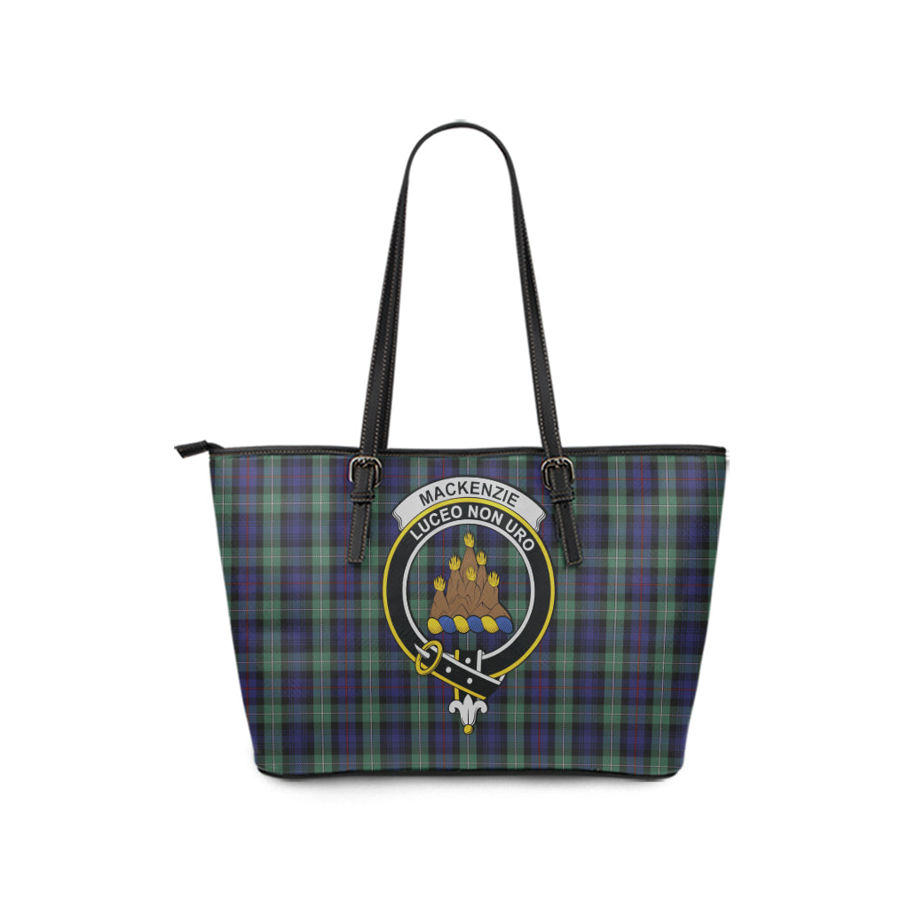 mackenzie-hunting-green-tartan-leather-tote-bag-with-family-crest