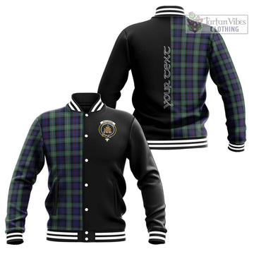 Mackenzie Hunting Green Tartan Baseball Jacket with Family Crest and Half Of Me Style