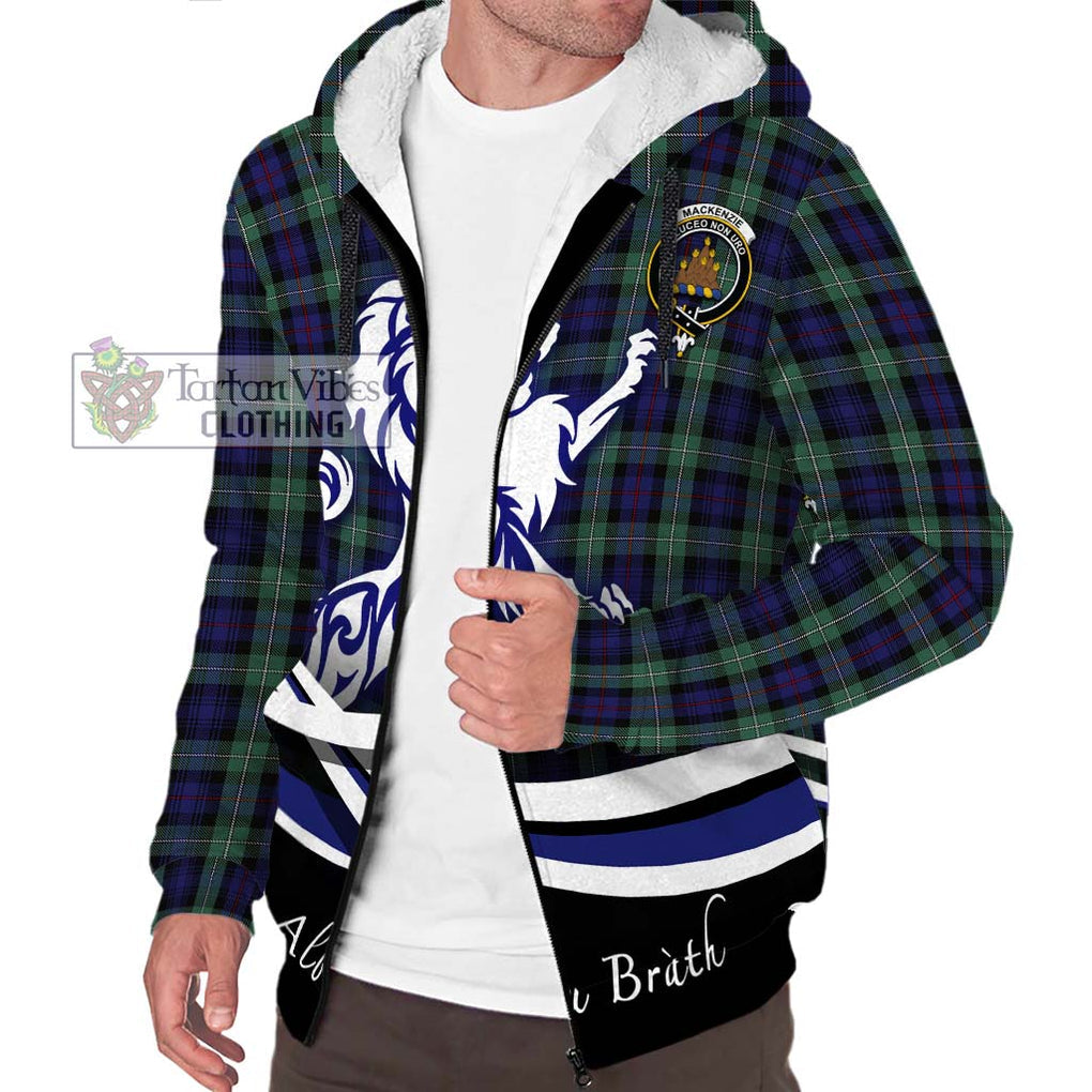 Mackenzie Hunting Green Tartan Sherpa Hoodie with Alba Gu Brath Regal Lion Emblem Unisex S - Tartanvibesclothing Shop