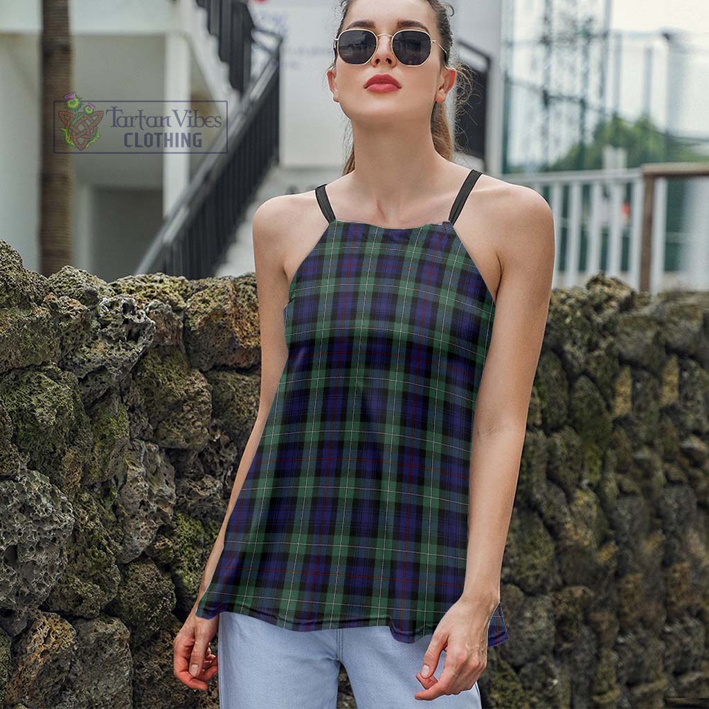 Tartan Vibes Clothing Mackenzie Hunting Green Tartan Loose Halter Neck Camisole