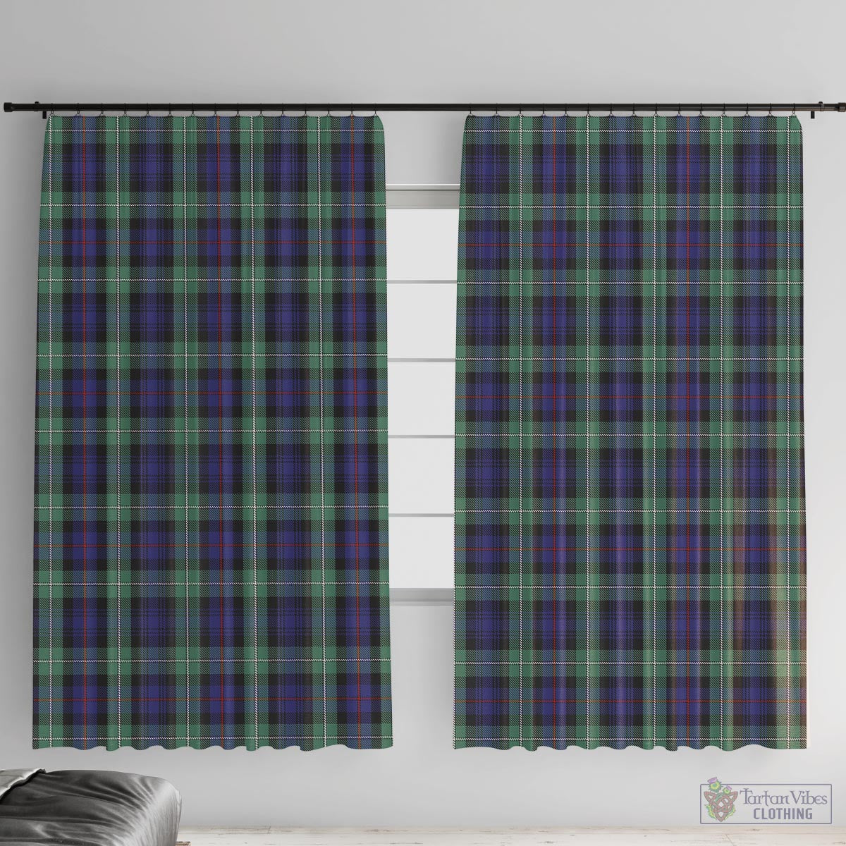 MacKenzie Hunting Green Tartan Window Curtain