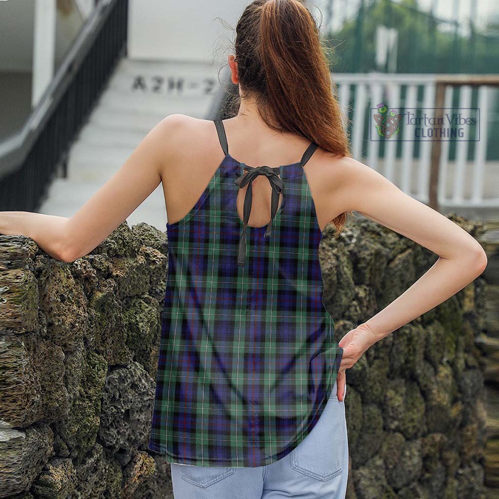 Tartan Vibes Clothing Mackenzie Hunting Green Tartan Loose Halter Neck Camisole