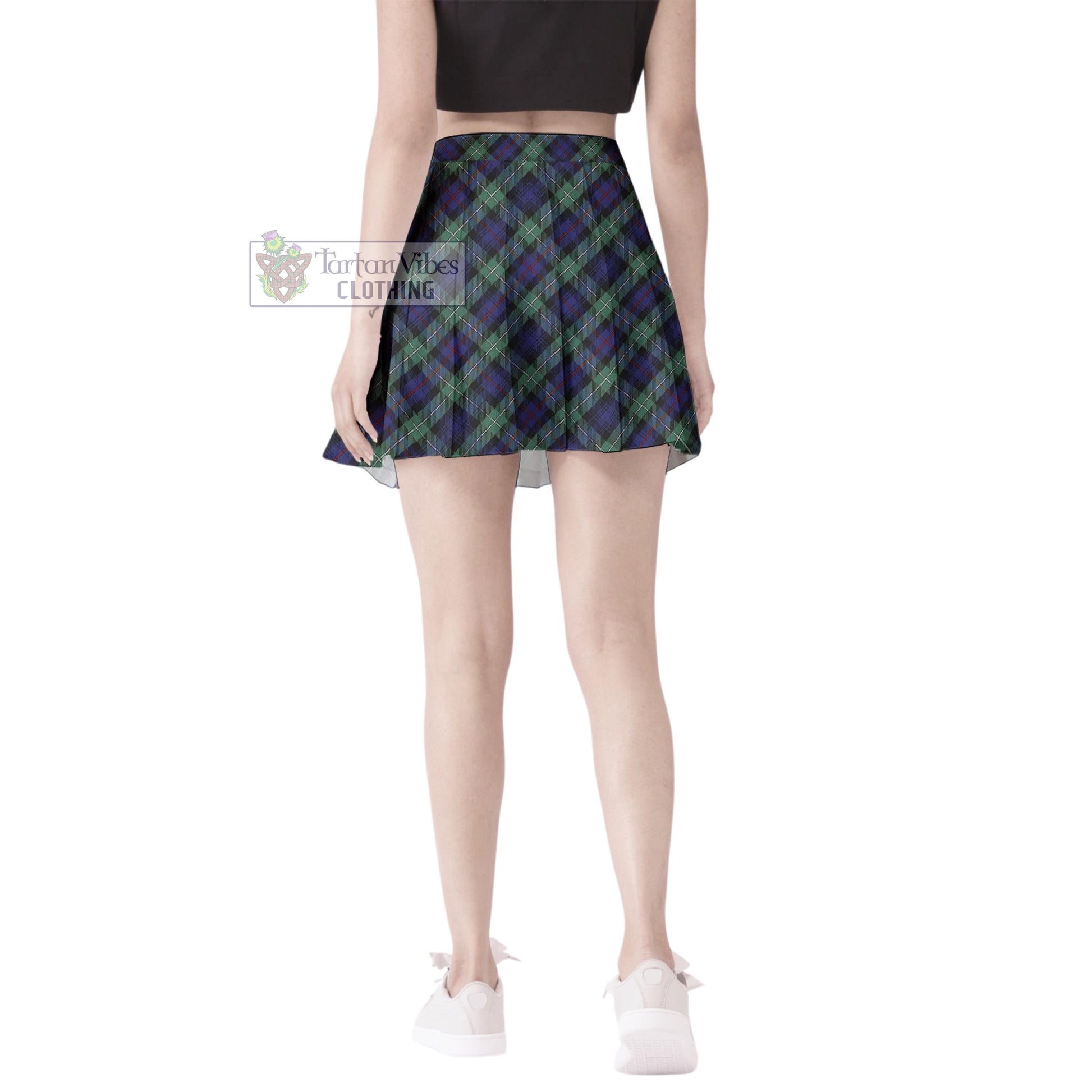 Tartan Vibes Clothing Mackenzie Hunting Green Tartan Women's Plated Mini Skirt