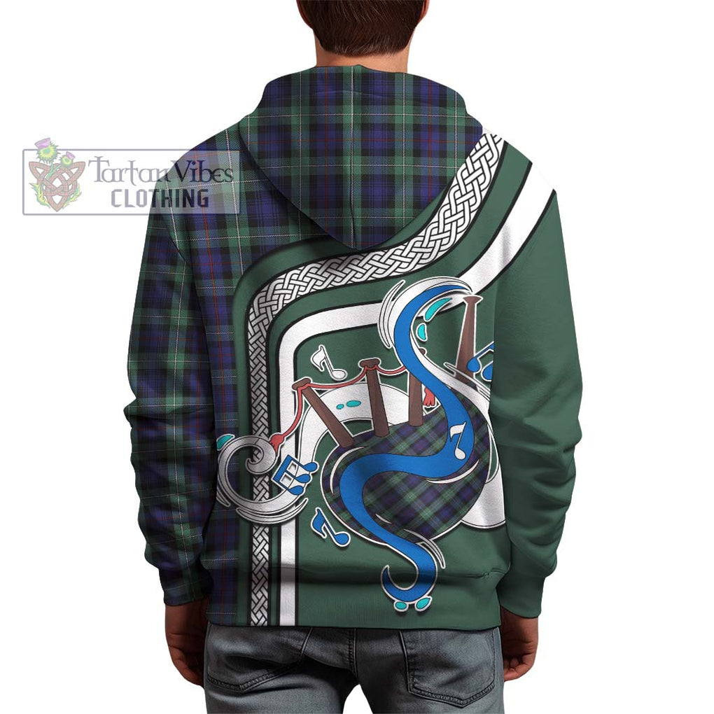 Mackenzie Hunting Green Tartan Hoodie with Epic Bagpipe Style - Tartanvibesclothing Shop