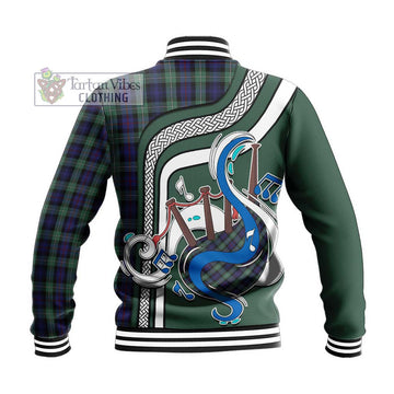 Mackenzie Hunting Green Tartan Baseball Jacket with Epic Bagpipe Style