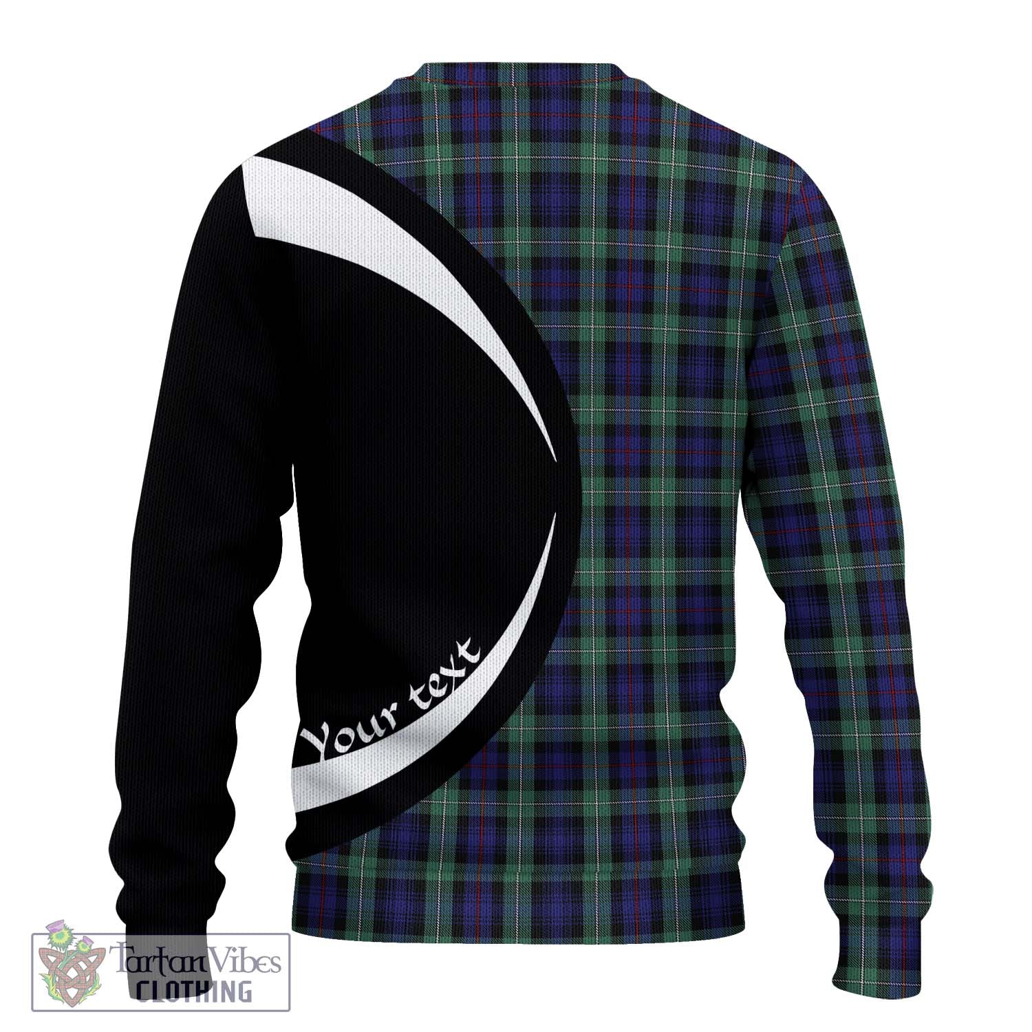 Mackenzie Hunting Green Tartan Knitted Sweater with Family Crest Circle Style - Tartan Vibes Clothing