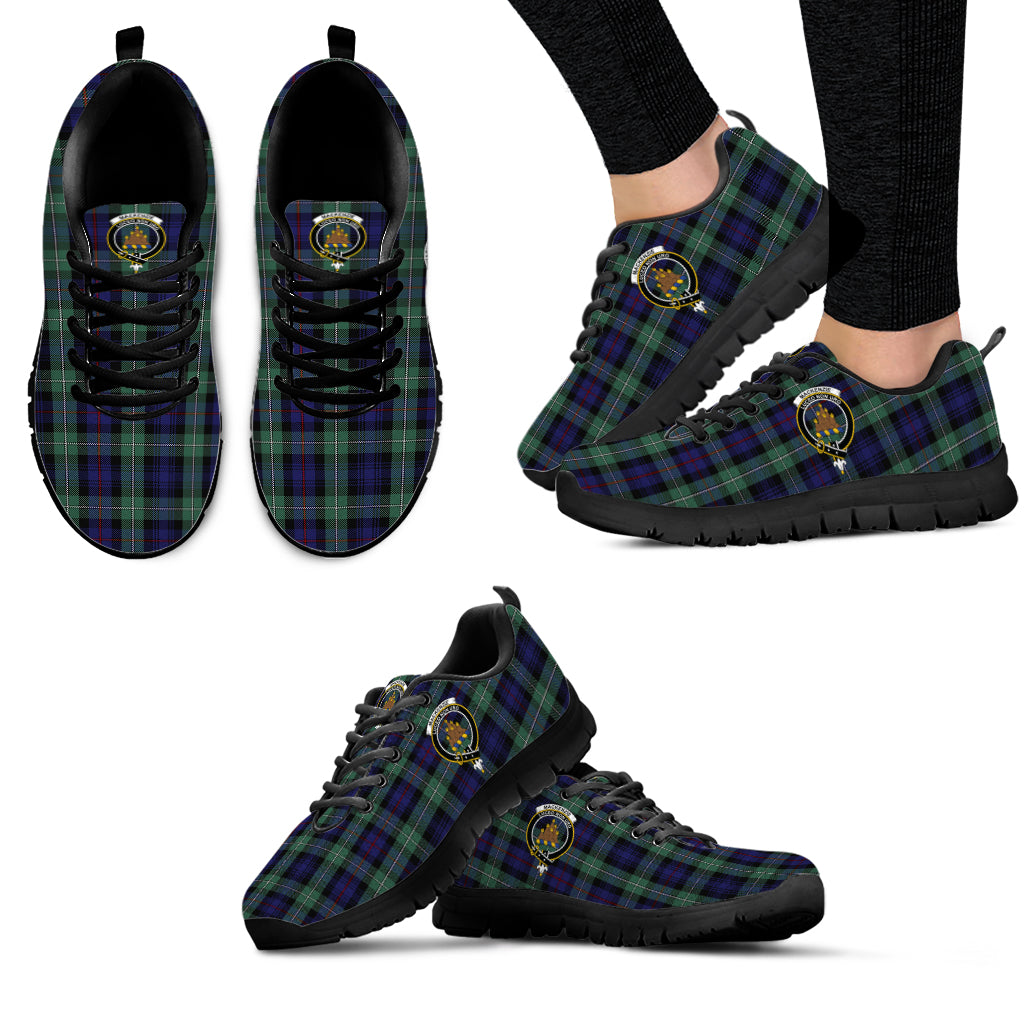 MacKenzie Hunting Green Tartan Sneakers with Family Crest - Tartan Vibes Clothing