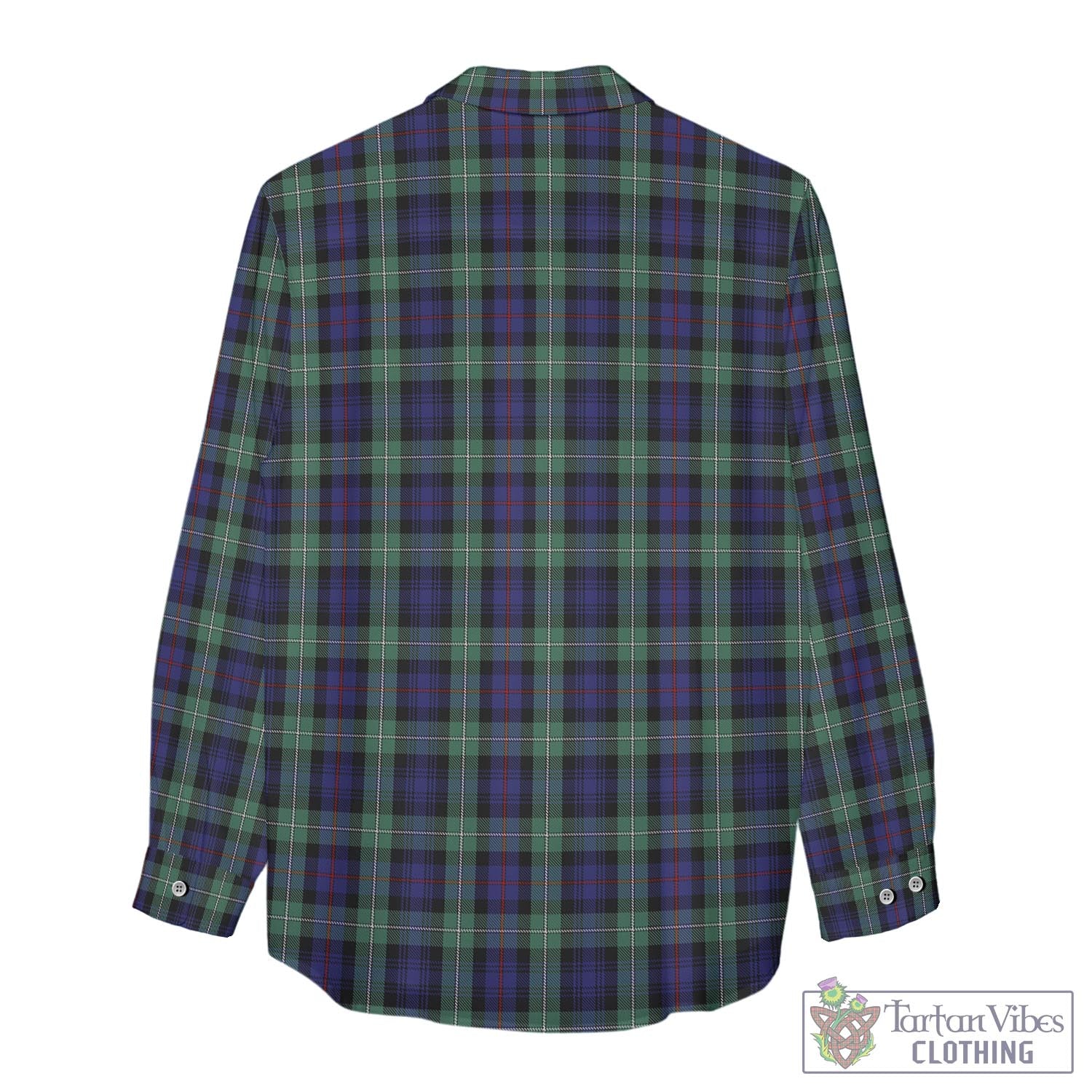 Tartan Vibes Clothing MacKenzie Hunting Green Tartan Womens Casual Shirt with Family Crest