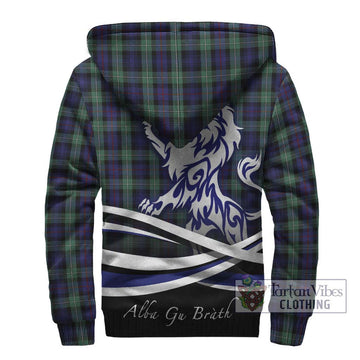 Mackenzie Hunting Green Tartan Sherpa Hoodie with Alba Gu Brath Regal Lion Emblem