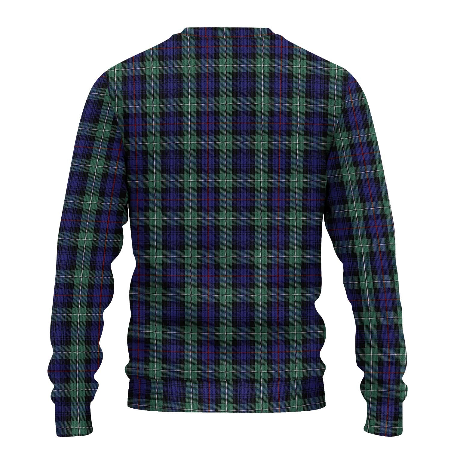 MacKenzie Hunting Green Tartan Knitted Sweater with Family Crest - Tartanvibesclothing