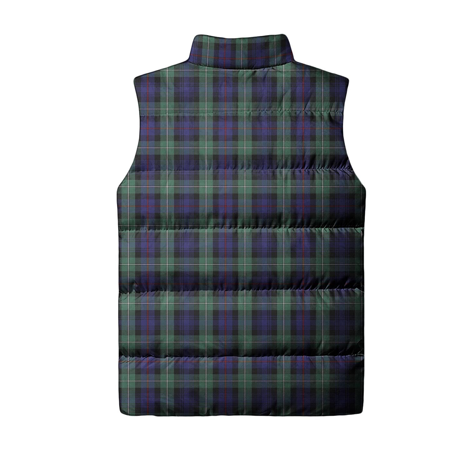 MacKenzie Hunting Green Tartan Sleeveless Puffer Jacket with Family Crest - Tartanvibesclothing