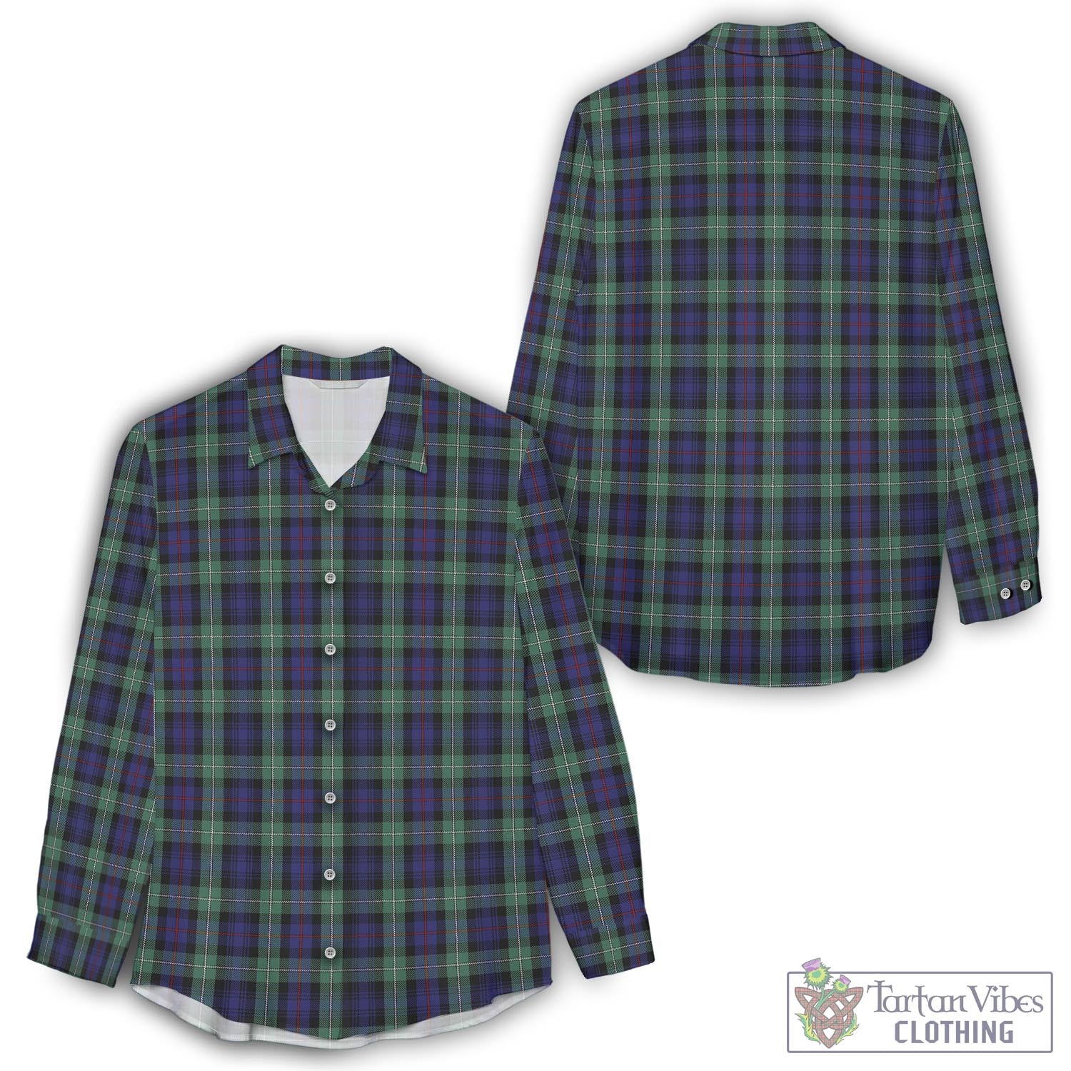 MacKenzie Hunting Green Tartan Womens Casual Shirt