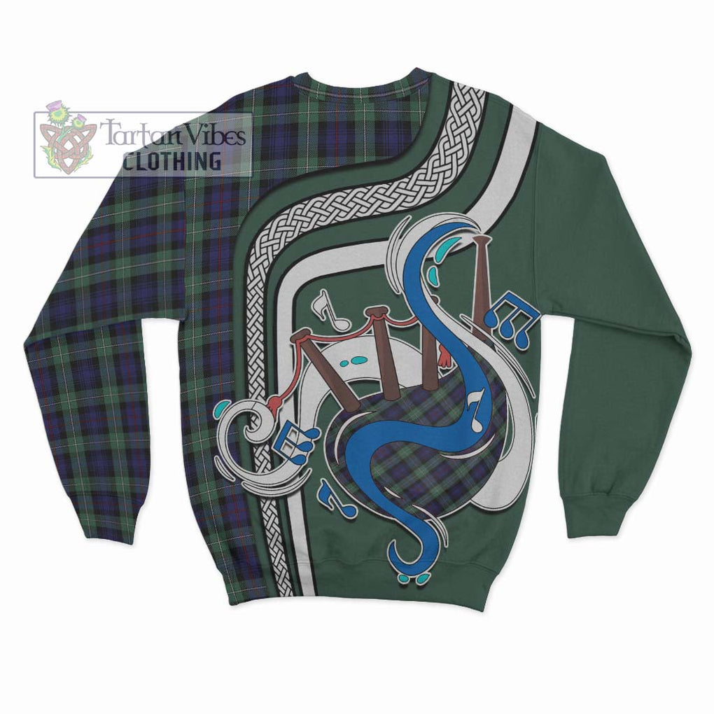 Tartan Vibes Clothing Mackenzie Hunting Green Tartan Sweatshirt with Epic Bagpipe Style