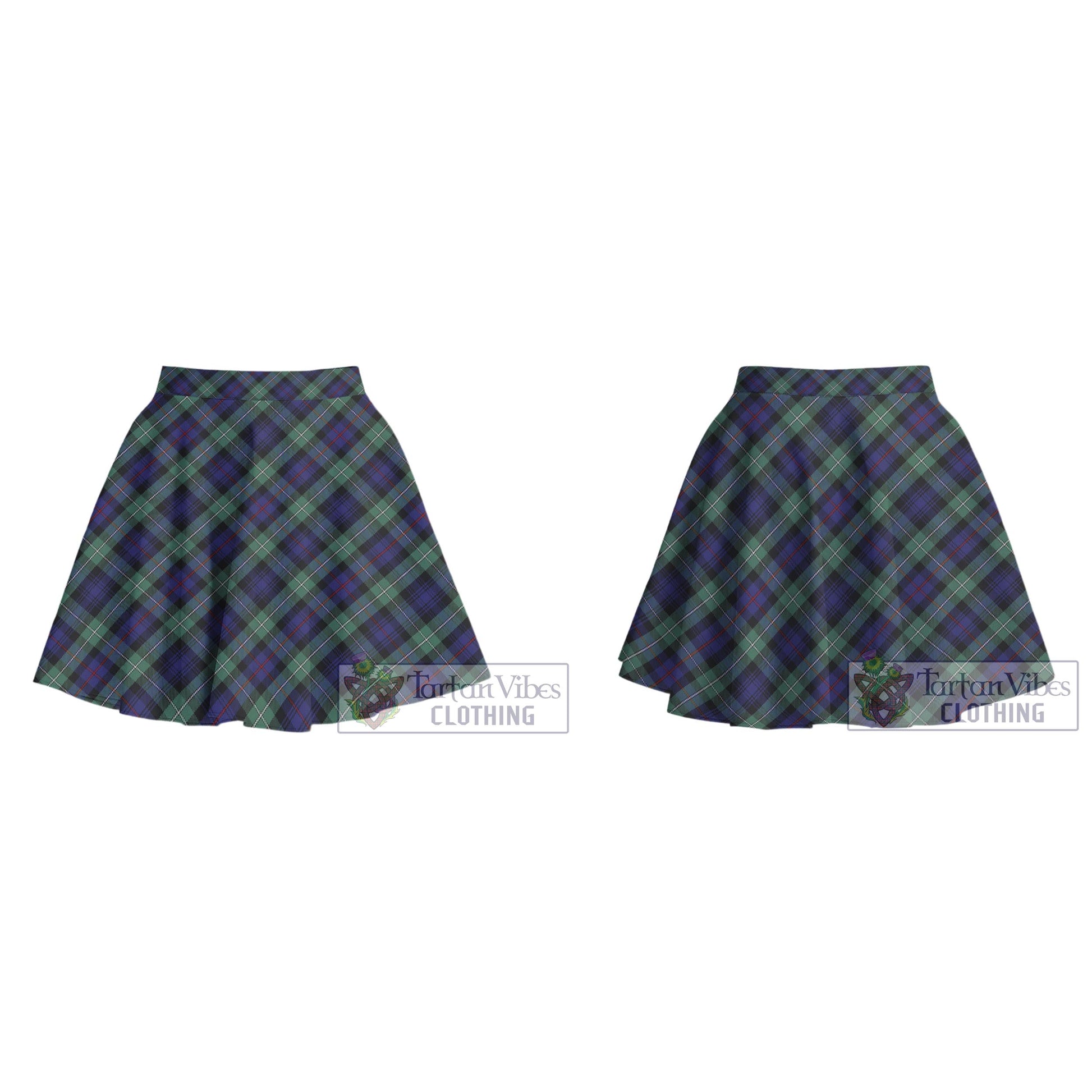 Tartan Vibes Clothing Mackenzie Hunting Green Tartan Women's Plated Mini Skirt