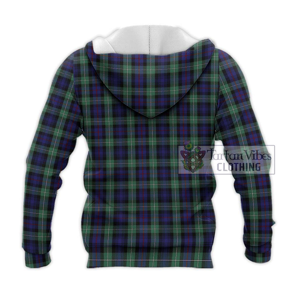 Mackenzie Hunting Green Tartan Knitted Hoodie with Family Crest DNA In Me Style - Tartanvibesclothing Shop