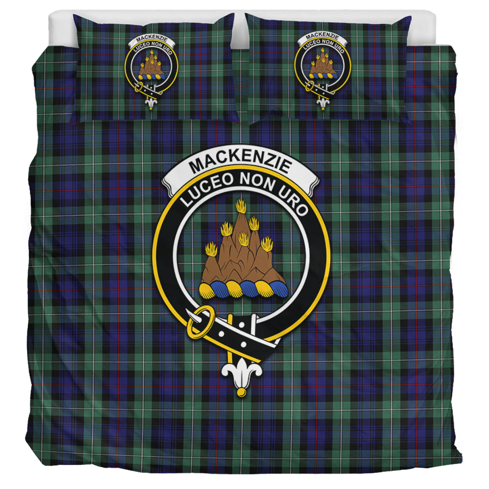 MacKenzie Hunting Green Tartan Bedding Set with Family Crest UK Bedding Set UK Super King 104*94 inch - Tartan Vibes Clothing