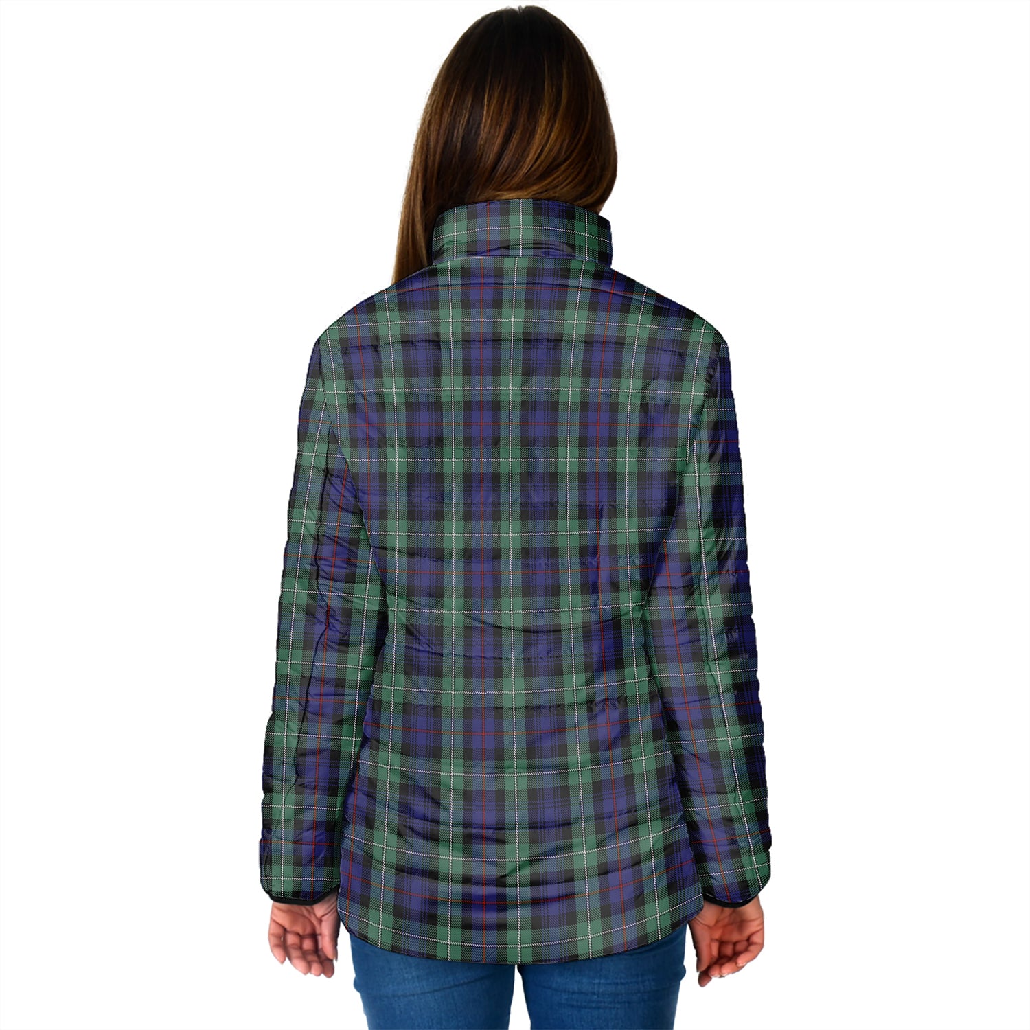 MacKenzie Hunting Green Tartan Padded Jacket with Family Crest - Tartan Vibes Clothing