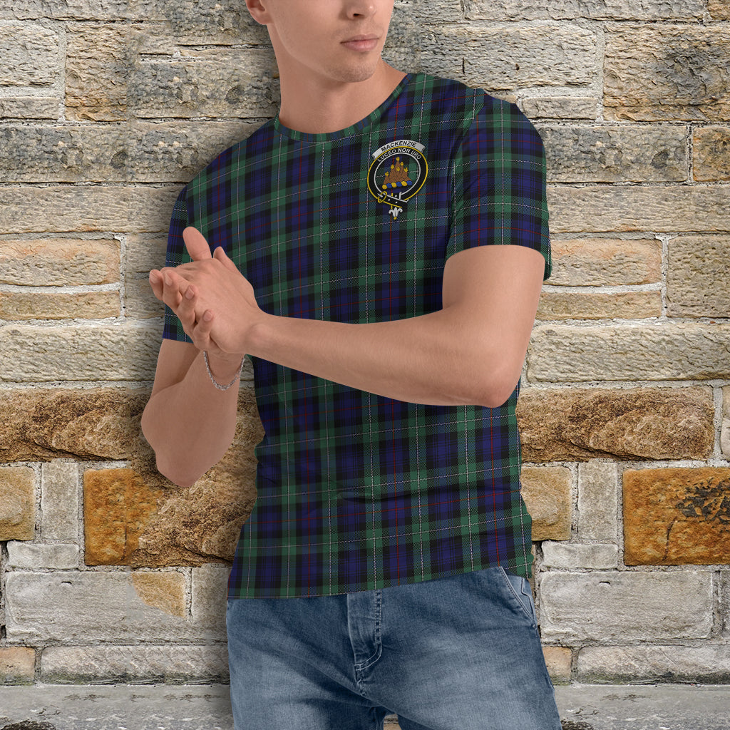 MacKenzie Hunting Green Tartan T-Shirt with Family Crest - Tartan Vibes Clothing