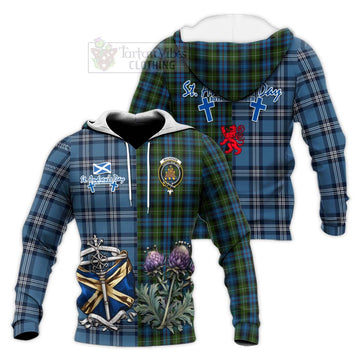 Mackenzie (Mckenzie) Tartan Knitted Hoodie Happy St. Andrew's Day Half Tartan Style