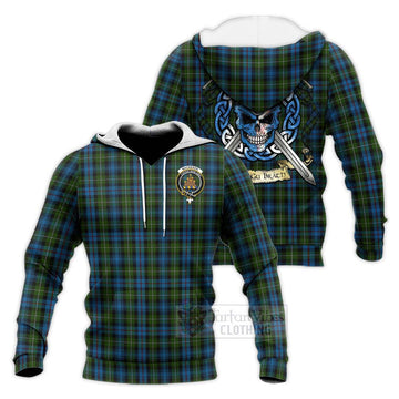 Mackenzie (Mckenzie) Tartan Knitted Hoodie with Family Crest Celtic Skull Style