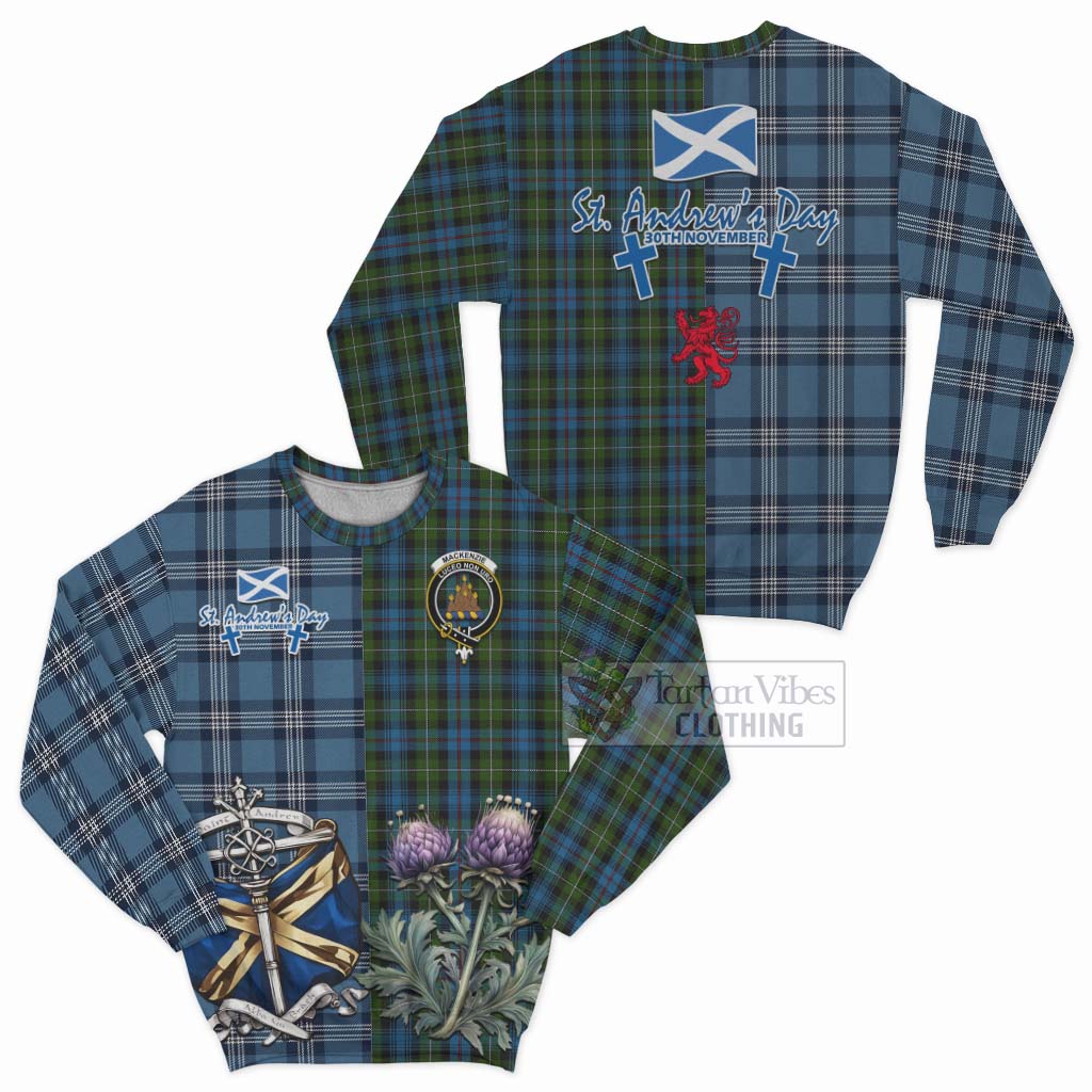 Tartan Vibes Clothing Mackenzie (Mckenzie) Tartan Sweatshirt Happy St. Andrew's Day Half Tartan Style