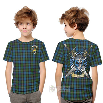 Mackenzie (Mckenzie) Tartan Kid T-Shirt with Family Crest Celtic Skull Style