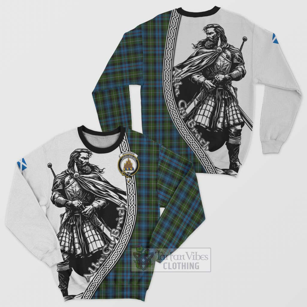 Tartan Vibes Clothing Mackenzie (Mckenzie) Tartan Clan Crest Sweatshirt with Highlander Warrior Celtic Style