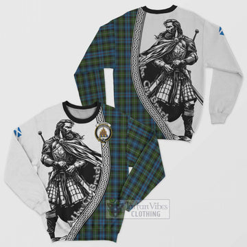 Mackenzie (Mckenzie) Tartan Clan Crest Sweatshirt with Highlander Warrior Celtic Style